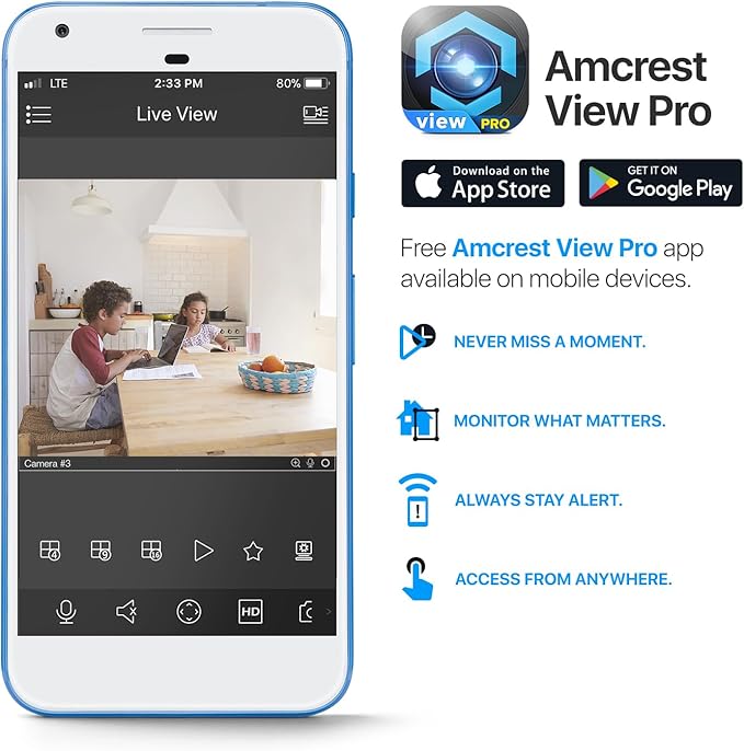 Amcrest 1080P WiFi Security Camera 2MP Indoor Pan/Tilt Wireless IP Camera, IP2M-841W (White) Amcrest