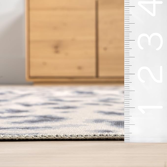 nuLOOM Mason Machine Washable Contemporary Leopard Print Ultra Thin Area Rug, 5' x 8', Grey - LeafyLoom