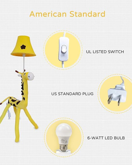 Floor Lamp by Cozylight, Giraffe Design 50nch Tall Standing Lamp for Kids' Bedroom, Hand-Stitched Toy Lamp Decorate The Cozy Living Room - LeafyLoom