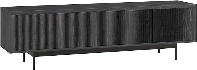 Henn&Hart Whitman TV Stand, 70" Wide, Dark Gray - LeafyLoom
