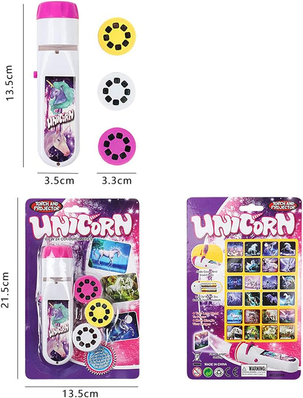 Georgie Porgy Children Projector Toys Educational Science Set Wall Ceiling Tent Torch Flashlight for Kids Gifts for Boys Girls with 2pcs Tattoo Stickers (Unicorn + Mermaid) - LeafyLoom