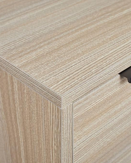 2 Drawer Wood File Cabinet,Vertical Wooden Storage Filing Cabinet for A4 or Letter Size,Under Desk Storage Cabinet for Home Office,Beige - LeafyLoom