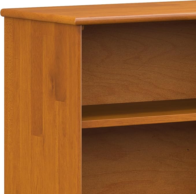 SIMPLIHOME Draper SOLID HARDWOOD 30 inch x 64 inch Mid Century Modern Low Bookcase in Teak Brown for The Living Room, Study Room and Office - LeafyLoom