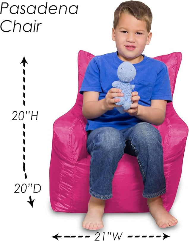 Posh Creations Bean Bag Structured Seat for Toddlers and Kids, Comfy Chair for Children, Pasadena, Pink - LeafyLoom