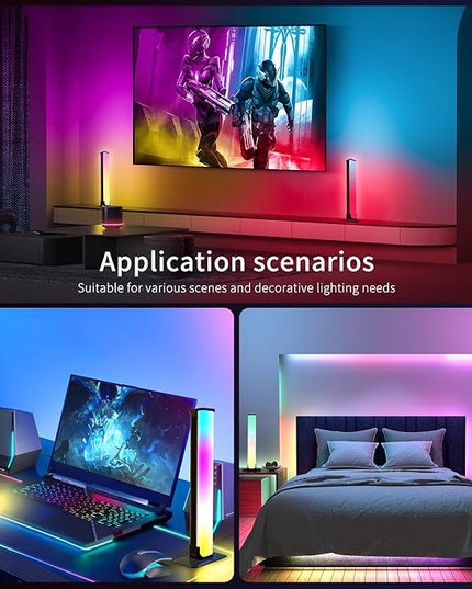 RGB Light Bar Gaming Lights RGB Backlights with Scene Modes and Music Modes for Gaming Pictures PC TV LED Lights for Gaming Desk Lights Bedroom Ambient Lighting - LeafyLoom
