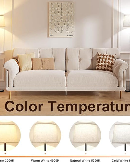 【Upgraded】 Floor Lamps for Living Room, Modern Floor Lamp with Remote Control, Dimmable Colors Temperature Standing Lamp Foot Switch, 9W LED Bulb Tall Lamps for Bedroom Office Kid Room - LeafyLoom