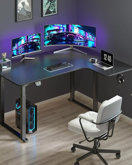 Dripex Standing Desk, 63"/ 71" L Shaped Desk Adjustable Height, Electric Corner Stand Up Desk Large Home Office Desk Computer Workstation, Dual Motor Sit Stand Desk 4 Legs, Super Stable - LeafyLoom