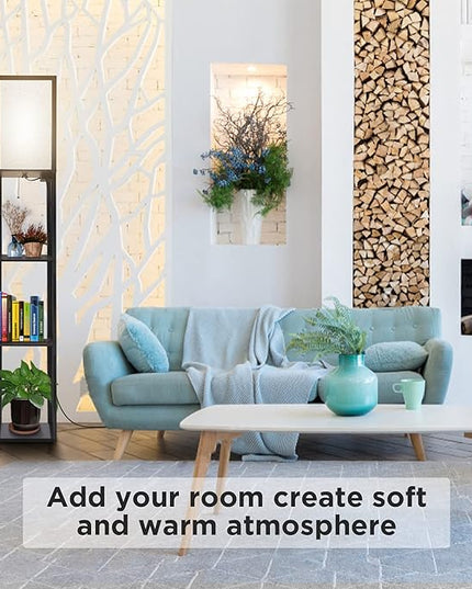 OUTON Linen Lamp Shade 16 x 8.5 x 8.5 inch for Shelf Floor Lamp (Beige) - LeafyLoom
