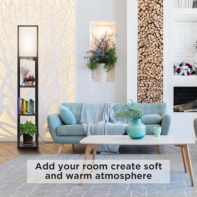 OUTON Linen Lamp Shade 16 x 8.5 x 8.5 inch for Shelf Floor Lamp (Beige) - LeafyLoom