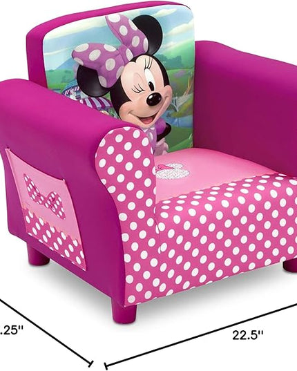 Delta Children Kids Character Upholstered Chair, Minnie Mouse - LeafyLoom