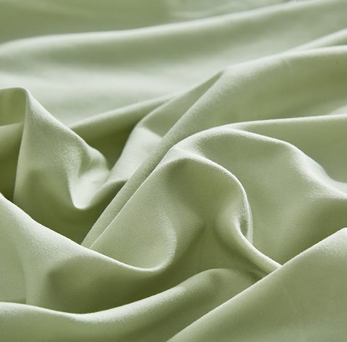 Sage Green Comforter Queen Light Green Bedding Set Soft Lightweight 3 Pieces Green Comforter Set 1 Queen Comforter (90x90 inches) with 2 Pillowcases (20x26 inches) - LeafyLoom