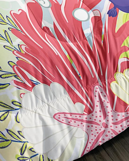 CVHOUSE Mermaid Comforter Set,Ocean Sea Mermaid Bedding Set for Girls Kids Teens,Mermaid Comforter Butterflies Duvet Set Room Decor Quilt Set Twin Size - LeafyLoom