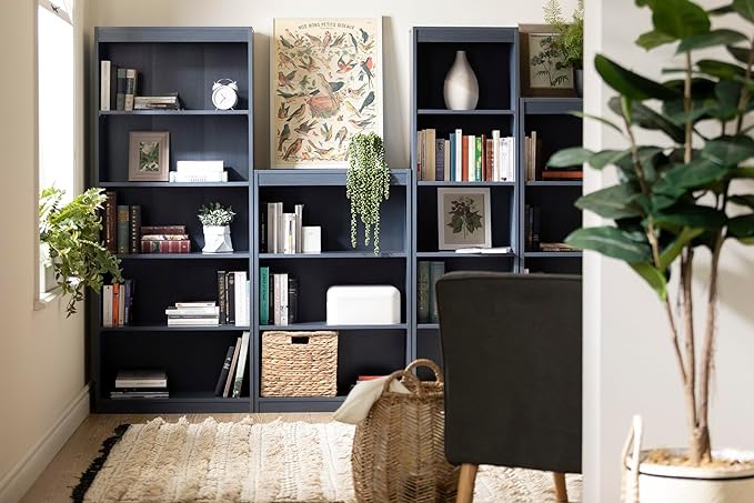 South Shore Axess 5-Shelf Narrow Bookcase, Blueberry - LeafyLoom