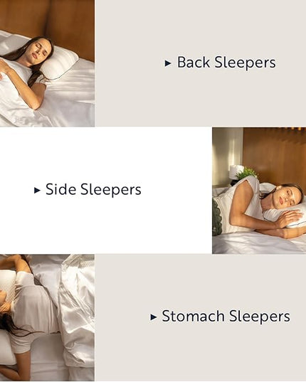 English Home 2 Pack Memory Foam Pillow, Breathable Height Adjustable Orthopedic Pillow, Cervical Pillow for Neck Pain, Machine Washable Side Sleeper Pillow, Neck Pillow, Hard, 16"x 24"x6" inch White - LeafyLoom