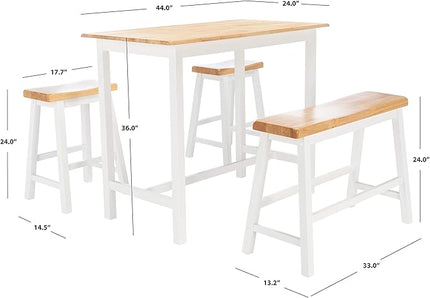 Safavieh Home Collection Ronin Natural and White 4-Piece-Table-Pub-Set - LeafyLoom