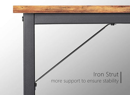 BANTI L Shape Computer Desk with Storage Shelf Study Writing Table for Home Office, Modern Simple Style PC Desk, Black Metal Frame - LeafyLoom