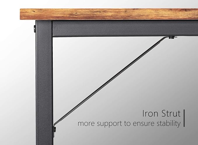 BANTI L Shape Computer Desk with Storage Shelf Study Writing Table for Home Office, Modern Simple Style PC Desk, Black Metal Frame - LeafyLoom