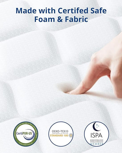 Queen Mattress,10 Inch Hybrid Mattress in a Box, Gel Memory Foam Mattress, Individually Wrapped Pocket Coils Innerspring Mattress, Motion Isolation, Medium Firm, Soft & Breathable Knitted Fabric - LeafyLoom
