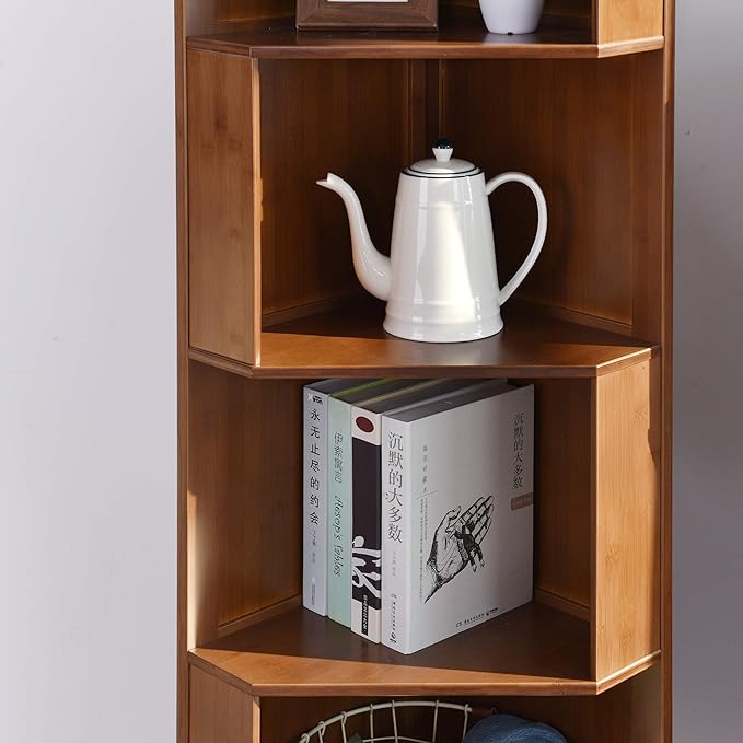 5-Bookcase Industrial Cube Shelf Corner Bookshelf Display Storage Tall Multifunctional Stand for Home Office Living Room Decoration… - LeafyLoom