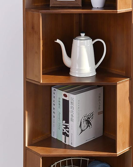 3-Shelf Corner Bookcase Industrial Corner Bookshelf A-Shaped Display Corner Storage Tall Bookshelf Multifunctional Storage Display Stand Shelf for Home Office Living Room Decoration… - LeafyLoom