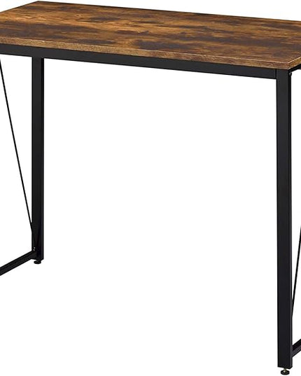 Acme Zaidin Wooden Rectangle Top Writing Desk in Weathered Oak and Black - LeafyLoom