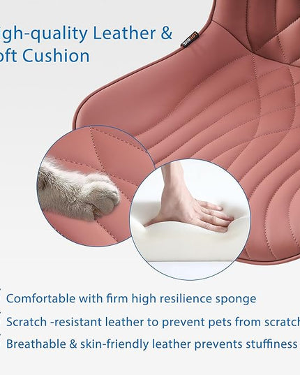 YOUNIKE Office Chair, Armless Desk Chair with Wheels, Home Office Computer Task Chairs, Modern Faux Leather Upholstered Vanity Chair, Adjustable Swivel Rocking Chair with Back, Dusty Rose - LeafyLoom