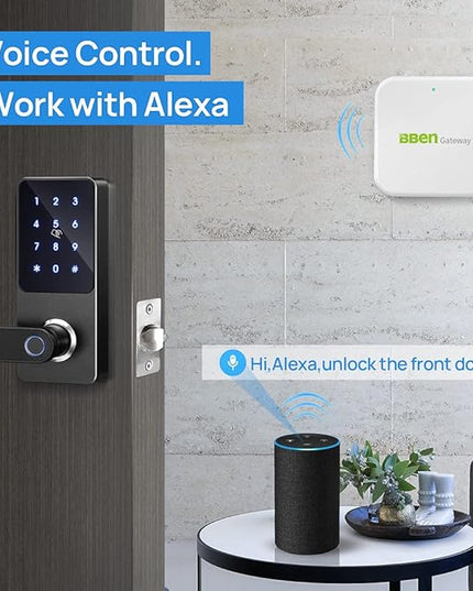 Bben Smart Door Lock Wi-Fi Gateway, Bluetooth Keyless Entry Keypad Smart Deadbolt Wi-Fi Bridge, TTLock Smart Deadbolt WiFi Hub Compatible with Alexa, G2 Gateway, G2 Hub with Alexa BBENSmartHome
