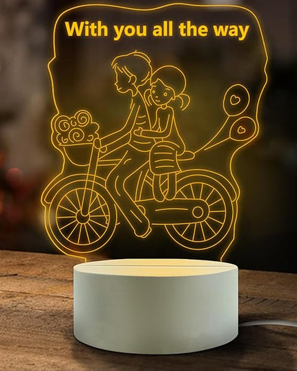 Romantic Gifts for Girlfriend, 3D Illusion Night Lamp, Girlfriends Birthday Anniversary Valentines Day Gifts for Her from Boyfriends, Show Strength and Love (1 Pack) - LeafyLoom