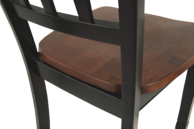Signature Design by Ashley Owingsville Modern Farmhouse Dining Room Side Chair, Set of 2, Black and Brown - LeafyLoom