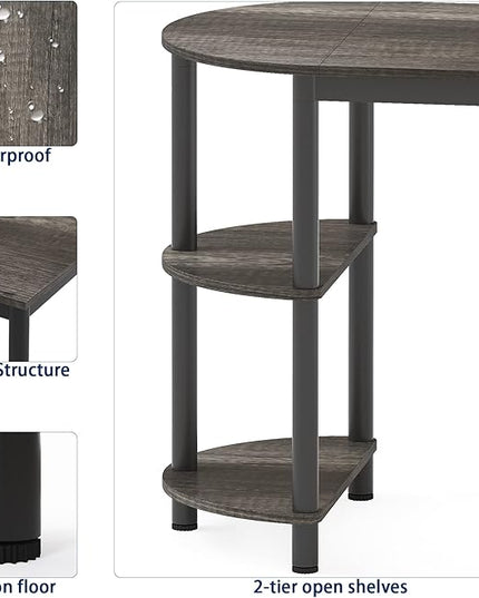 Elephance Small Dining Table/Kitchen Table with Storage, Multifunctioal Workstation Desk for Dining Room, Living Room, Bistro.(Black Oak) - LeafyLoom