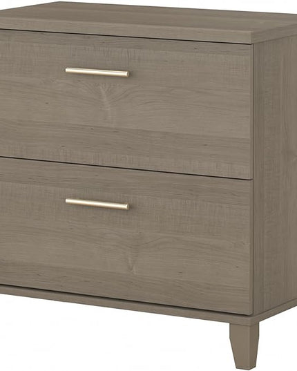 Bush Somerset Lateral File Cabinet, Ash Gray (WC81680) - LeafyLoom