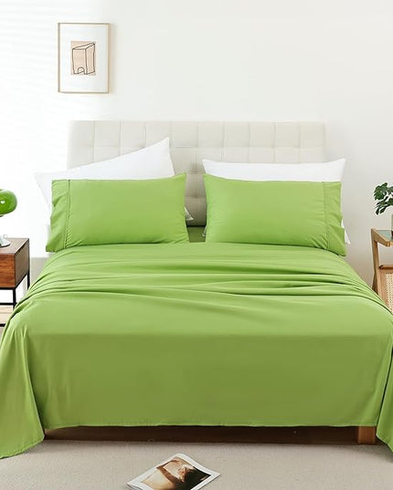 Full Sheet Set - 4 Piece Soft Breathable Bed Sheets for Full Size Bed, Extra Deep Pocket Lxuury Brushed Sheets, Cooling Hotel Bedding Sheets and Pillowcases, Wrinkle Free Oeko-Tex Sheets - LeafyLoom
