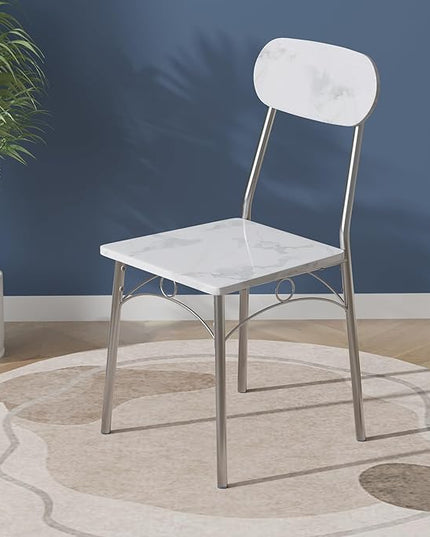 VECELO Dining Table Set for 4 5 Piece Dinette with Chairs for Kitchen, Breakfast Nook and Small Space, 43.3", White - LeafyLoom