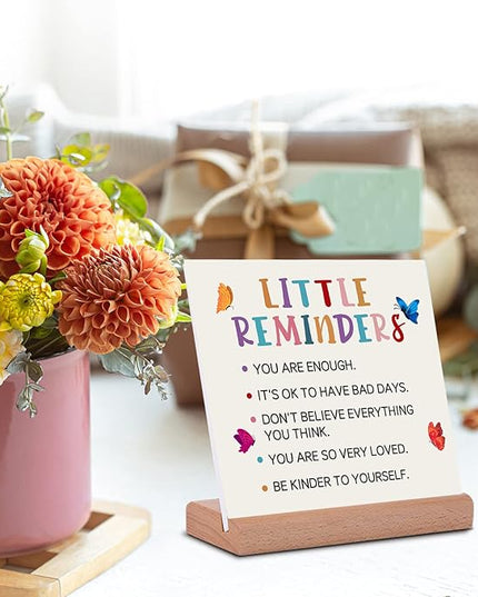 TIKTREE TIKTREE Inspirational Gifts For Women, Cheer Up Gifts for Women, Gifts for College Girls, Positive Home Office Sign With Wooden Stand for Home Office Desk Decorative Signs Plaques - LeafyLoom