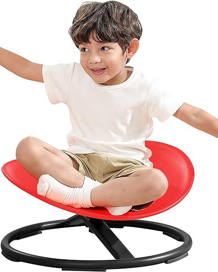 Sensory Toys for Kids Autism Sensory Products Sit and Spin Autism Toys Sensory Chair Spinning Chair ADHD Chair Swivel Chair Training Body Coordination (Red) - LeafyLoom