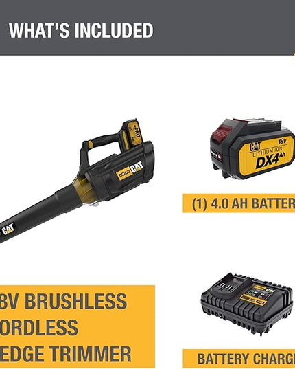 Cat DG250 18V Brushless 450 CFM 100 MPH Leaf Blower Cordless with Battery and Charger, 2-Speed Blowers for Lawn Care, Lightweight Cordless Leaf Blower – Battery & Charger Included - LeafyLoom