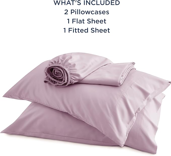 Bedsure California King Sheet Sets, Cooling Sheets, Rayon Derived from Bamboo, Deep Pocket Up to 16", Breathable & Soft Bed Sheets, Hotel Luxury Silky Bedding Sheets & Pillowcases, Lavender - LeafyLoom