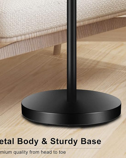 BoostArea Torchiere Floor Lamp, 24W Super Bright LED Standing Lamp, Stepless Dimmable Pole Lamp with 3000K Lighting, Rotary Switch, 70 Inch Tall Metal Modern Floor lamps for Living Room/Bedroom Black - LeafyLoom