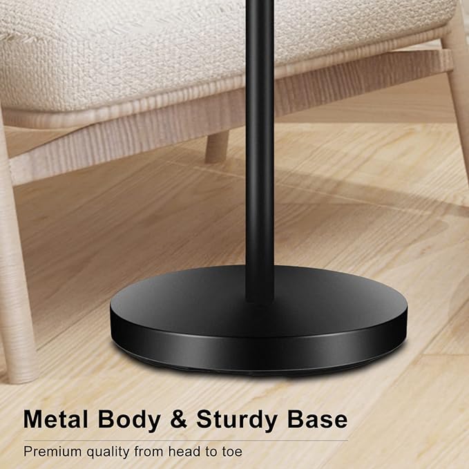 BoostArea Torchiere Floor Lamp, 24W Super Bright LED Standing Lamp, Stepless Dimmable Pole Lamp with 3000K Lighting, Rotary Switch, 70 Inch Tall Metal Modern Floor lamps for Living Room/Bedroom Black - LeafyLoom