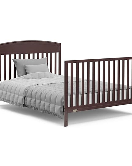 Graco Benton 5-in-1 Convertible Crib with Drawer (Espresso) - Converts from Baby Crib to Toddler Bed, Daybed and Full-Size Bed, Fits Standard Full-Size Crib Mattress, Adjustable Mattress Support Base - LeafyLoom