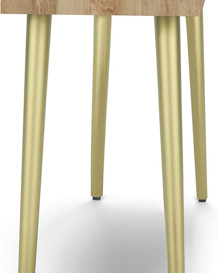 SIMPLIHOME Jager SOLID MANGO WOOD and Metal 48 Inch Wide Contemporary and Mid century Console Table in Natural, for The Living Room, Entryway and Bedroom - LeafyLoom