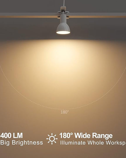 LED Clip on Light Book Reading 5W Super Bright 330° Rotation Clip on Lamp for Bed/Desk Lamp with Clamp White - LeafyLoom