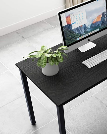 SogesGame Computer Desk, 47.2 inches Small Office Desk Computer Table Study Writing Desk Workstation for Home Office, Black Dining Table - LeafyLoom
