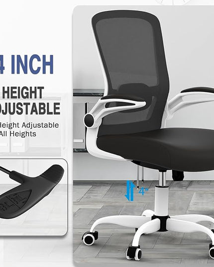 Office Chair, Ergonomic Desk Chair with Adjustable Lumbar Support, High Back Mesh Computer Chair with Flip-up Armrests-BIFMA Passed Task Chairs, Executive Chair for Home Office - LeafyLoom