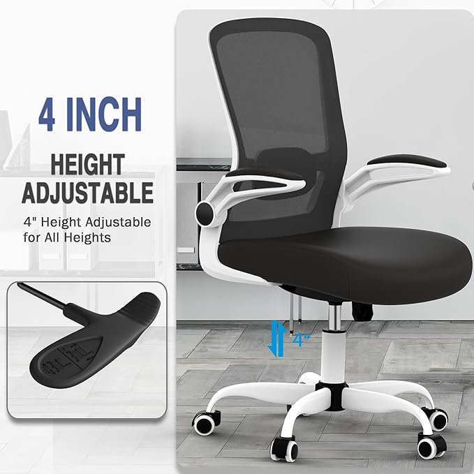 Office Chair, Ergonomic Desk Chair with Adjustable Lumbar Support, High Back Mesh Computer Chair with Flip-up Armrests-BIFMA Passed Task Chairs, Executive Chair for Home Office - LeafyLoom