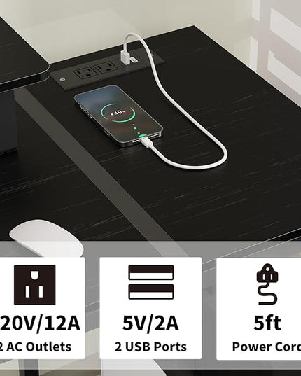 Gaming Desk with Led Lights & Power Outlets, 40 Small Gaming Computer Desk with Drawers, Reversible Gamer Desk with Monitor Stand,Work for Home Office,Writing Study Table for Bedroom,Black - LeafyLoom