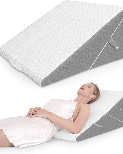 Forias Wedge Pillow for Sleeping 7-in-1 Foldable Bed Wedge Pillow for After Surgery 9 &12 Inch Adjustable Memory Foam Triangle Pillow Wedge for Acid Reflux Gerd Snoring Back Knee Pain - LeafyLoom