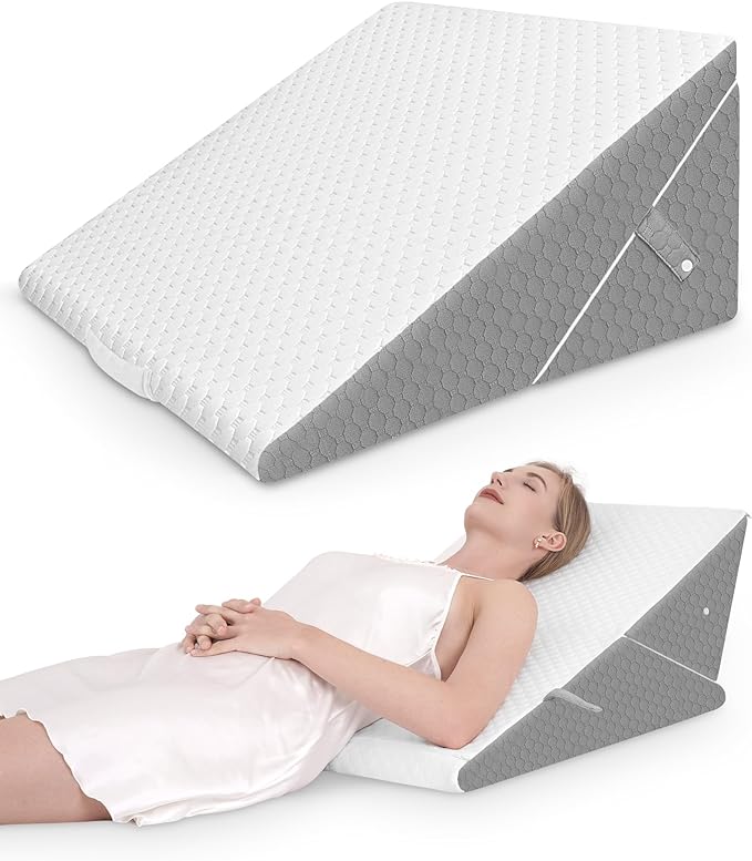 Forias Wedge Pillow for Sleeping 7-in-1 Foldable Bed Wedge Pillow for After Surgery 9 &12 Inch Adjustable Memory Foam Triangle Pillow Wedge for Acid Reflux Gerd Snoring Back Knee Pain - LeafyLoom
