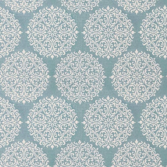 HomePop Parsons Classic Upholstered Accent Dining Chair,Set of 2, Blue and Cream Medallion - LeafyLoom