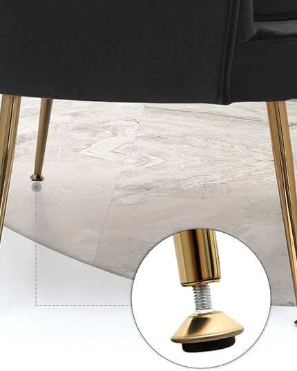 MoNiBloom 52" Black Velvet Loveseat Sofa with 2 Pillows, Modern 2-Seater Sofa Upholstered Tufted Love Seat Couch with Golden Metal Legs for Living Room Conference Room, 300 Lbs Capacity - LeafyLoom